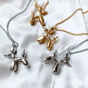 Balloon Dog Gold/Silver Necklace for Women,  Chain Stainless Steel Necklace